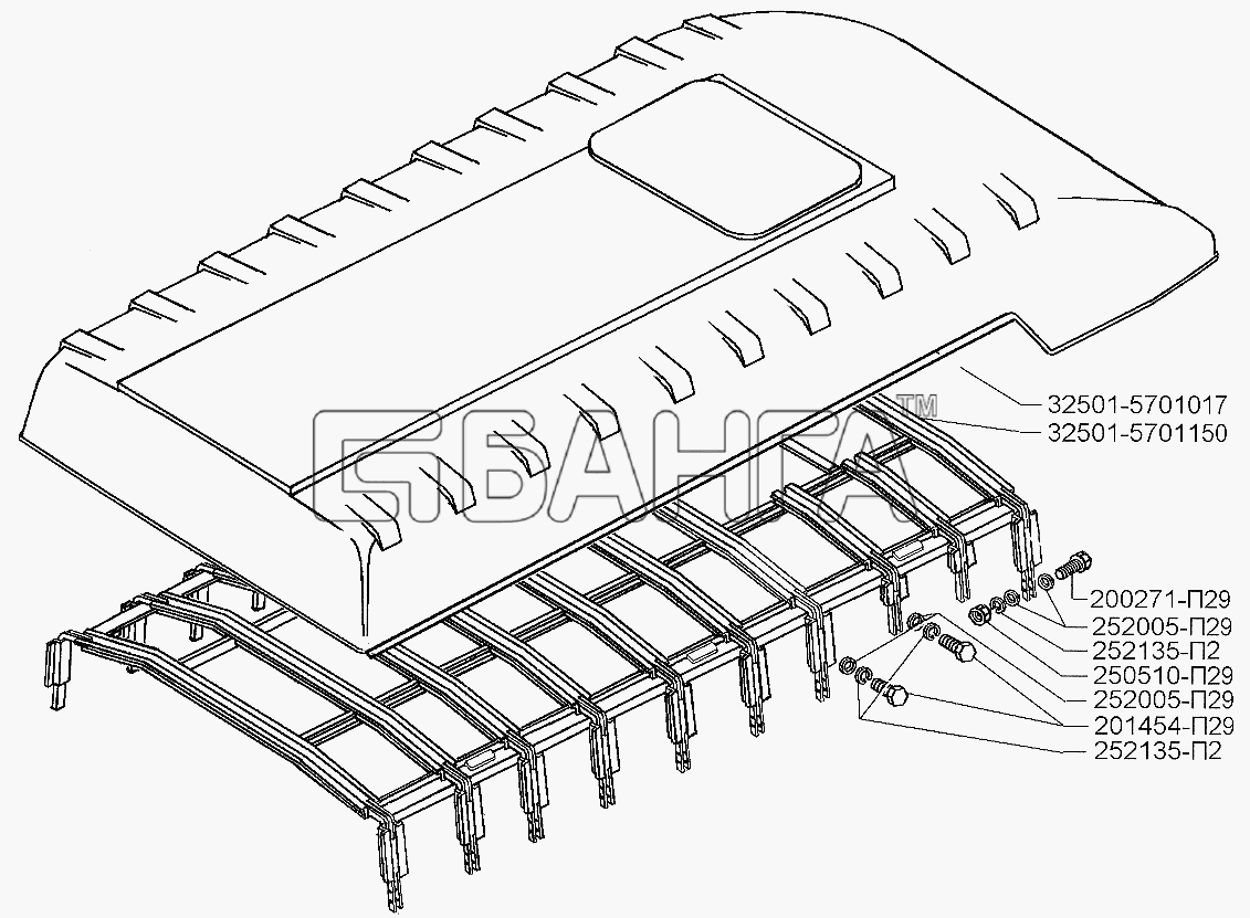 ЗИЛ ЗИЛ-5301 (2006) Схема Крыша-169 banga.ua